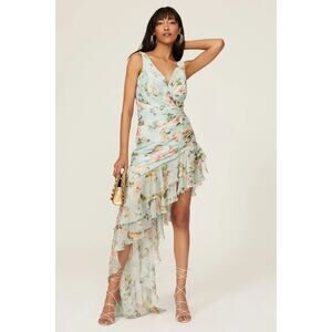 Ieena for Mac Duggal Floral Ruffle Hem Dress - Size 2